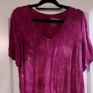 Womens Torrid Size 1 Pink double shade short sleeve tshirt